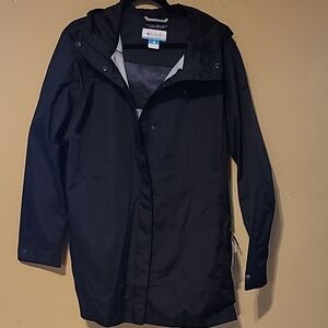 Columbia Black Hooded Rain Jacket